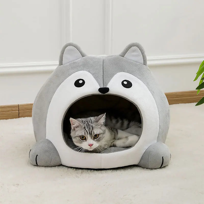 Cama Caverna para Gato / Cabeça Gato Pelúcia